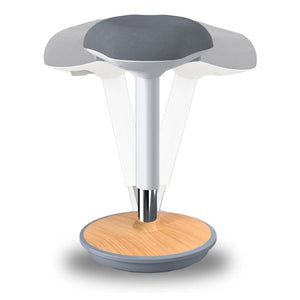 Adult Wobble Stool - Anti-Fatigue Standing Desk Stool with 360° Rocking Non-Slip Curved Base, Height Adjustable 22-32 Inch Standing Chair for Home & Office,Light Wood