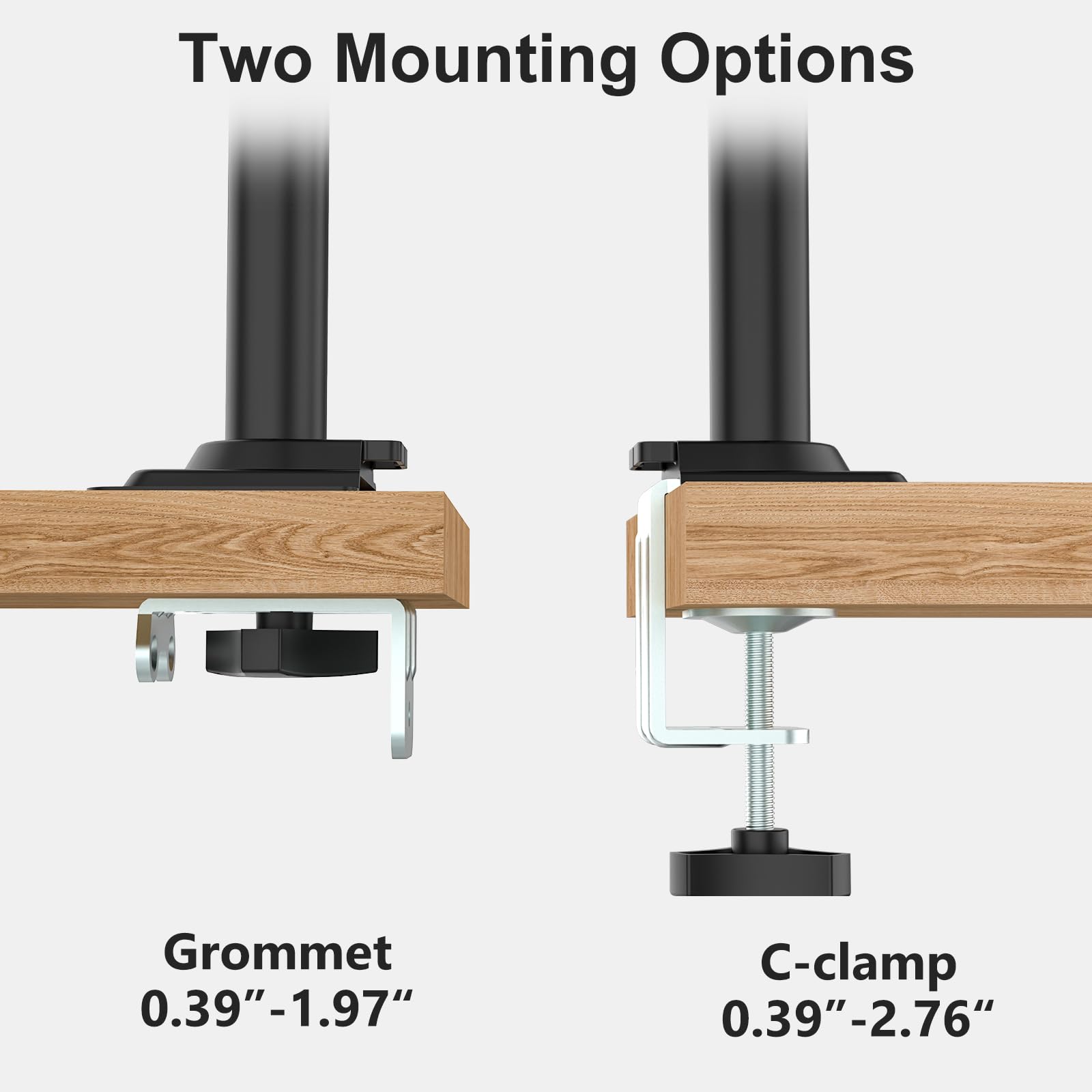 Dual Monitor Mount, 13-33 Inch Adjustable Dual Monitor Arm for Desk Holds Max 19.8 lbs Screens, Swivel Vesa Bracket with C Clamp, Grommet Mounting, Monitor Arms for 2 Monitors (GSDM002)