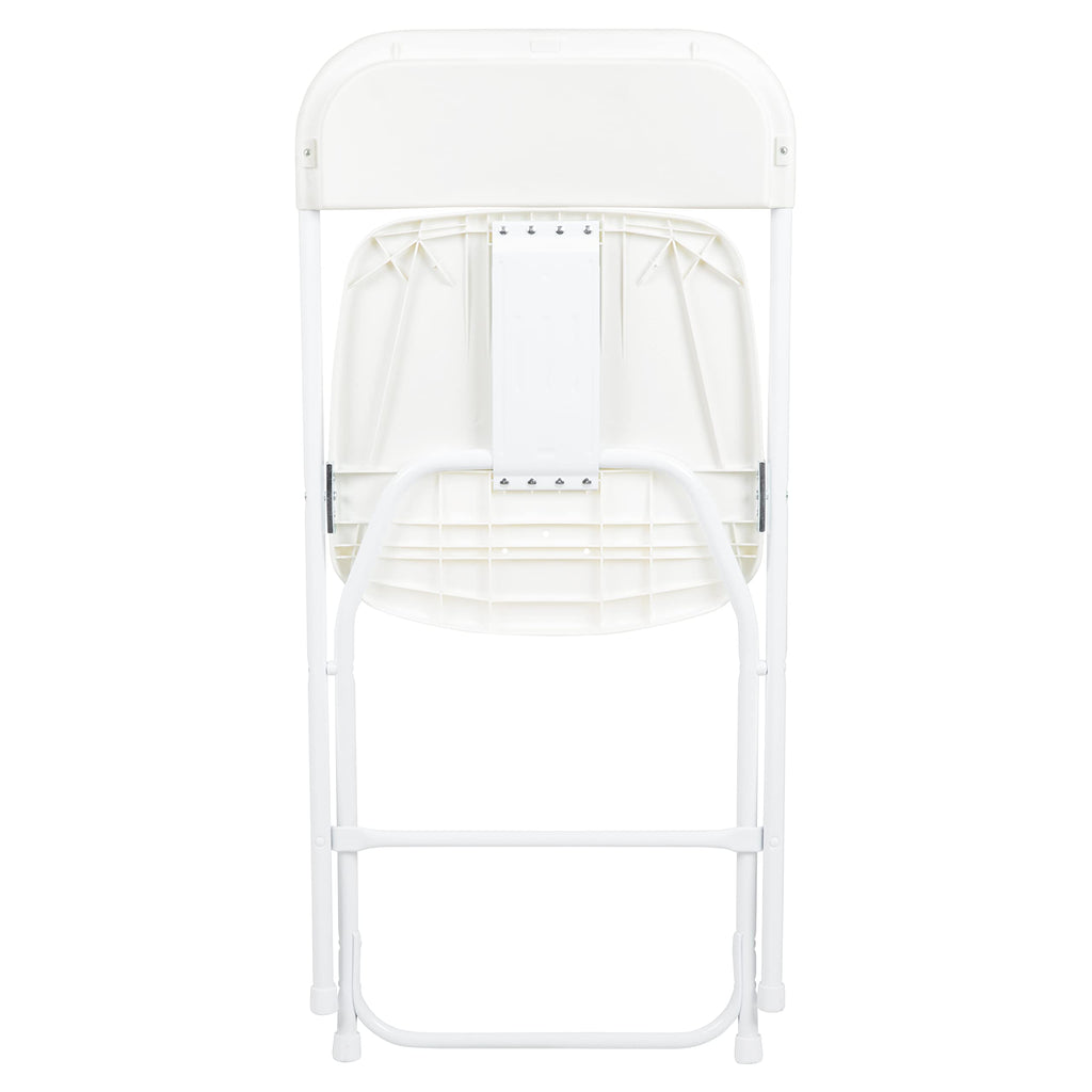 Set of 6, White, Hercules Series Plastic Folding Chairs for Parties and Weddings, Stackable Commercial Event Seats with 650-lb. Static Weight Capacity,