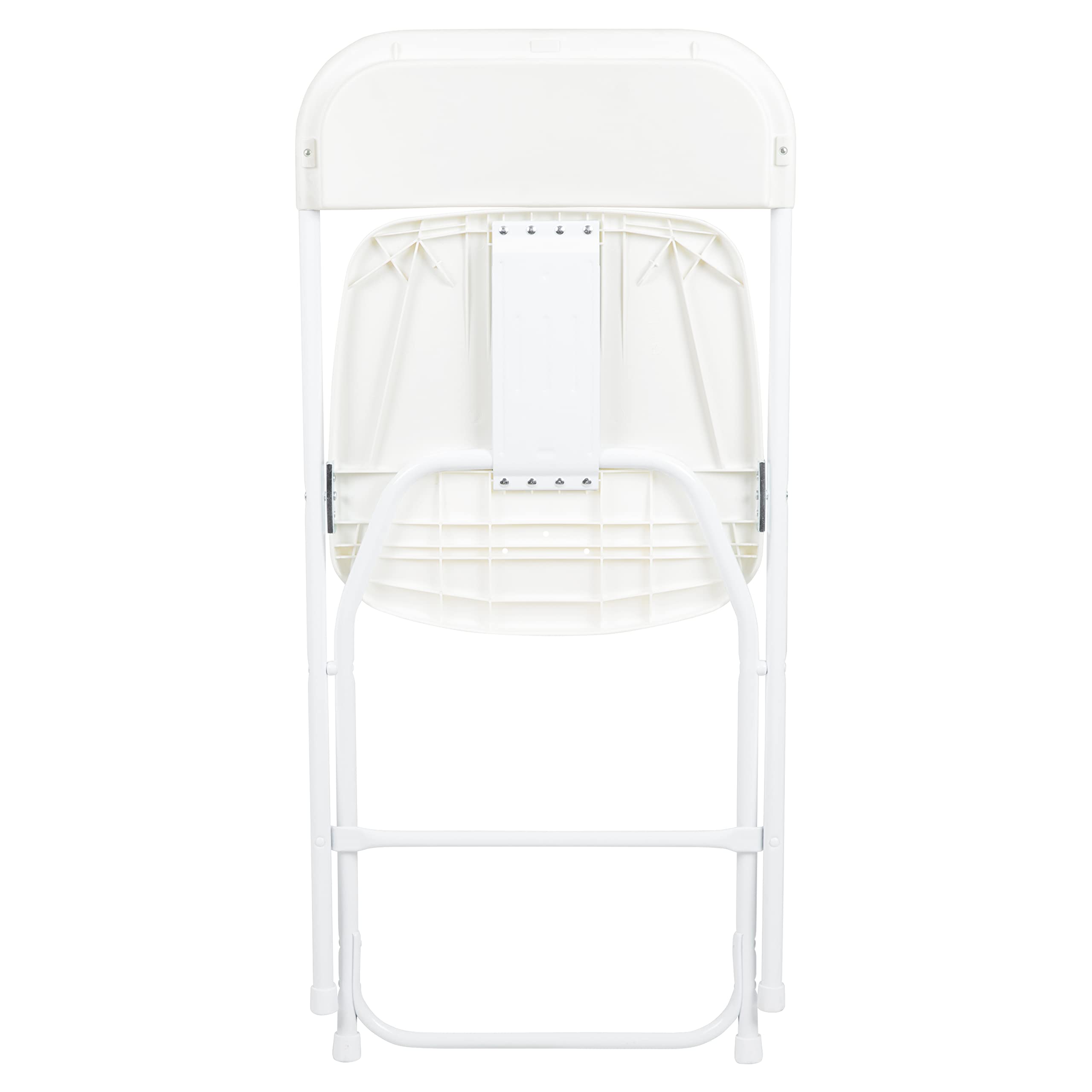 Set of 6, White, Hercules Series Plastic Folding Chairs for Parties and Weddings, Stackable Commercial Event Seats with 650-lb. Static Weight Capacity,