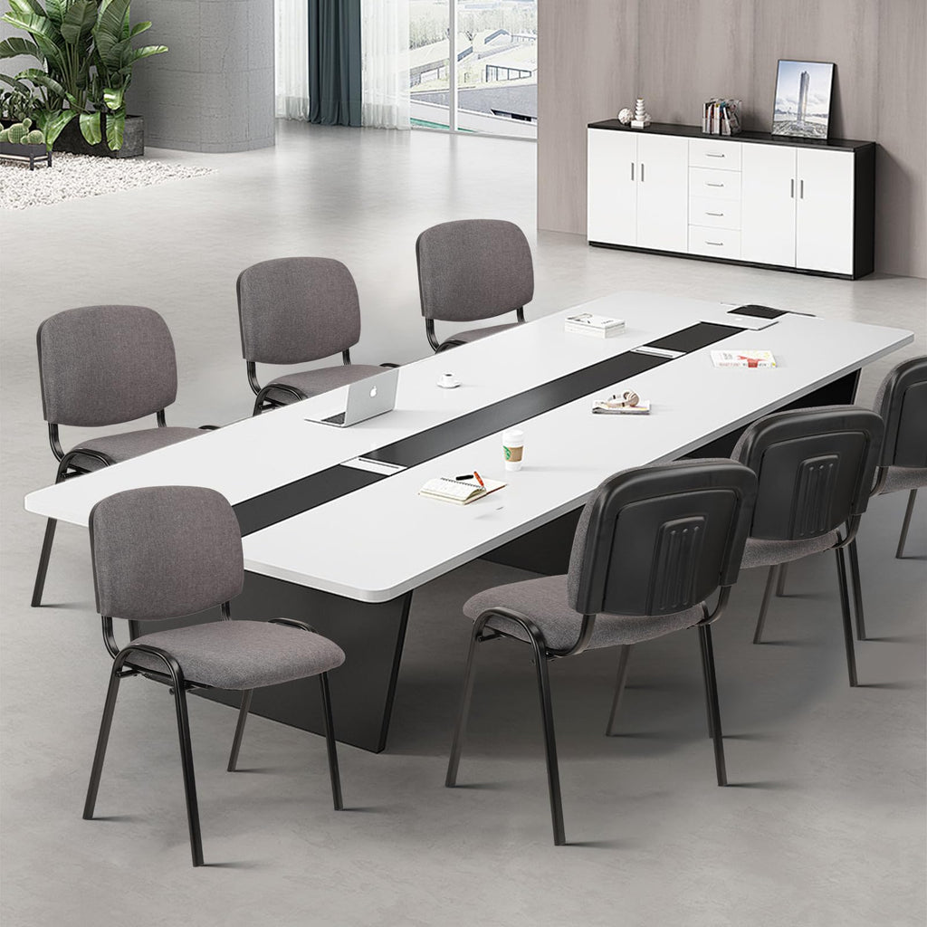 Waiting Room Chairs Fabric Stackable Chair Metal Frame with Lumbar Support and Thickened Seat Cushion for Waiting Conference Room Guest Chairs 1 Pack…
