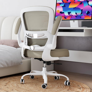 Office Chair - Ergonomic Desk Chair with Adjustable Lumbar Support, Mesh Computer Chair, Executive Chairs for Home Office Comfortable Lumbar Support,Khaki
