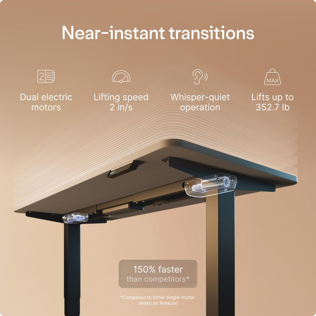 HomePro Standing Desk 70x30 — Made in Europe, Ergonomic Sit Stand Home Office Desk, Electric Height Adjustable, Dual Motor, USB & USB-C Charging, Wobble-Free, Touchscreen, 3 Memory Presets
