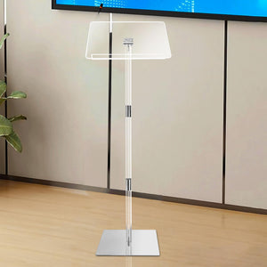Podium Stand, Lecterns & Podiums, Acrylic Podium, Portable Podium Stand, Adjustable Angles with Metal Base, Podium for Classroom, Church, Weddings, Speech, 16