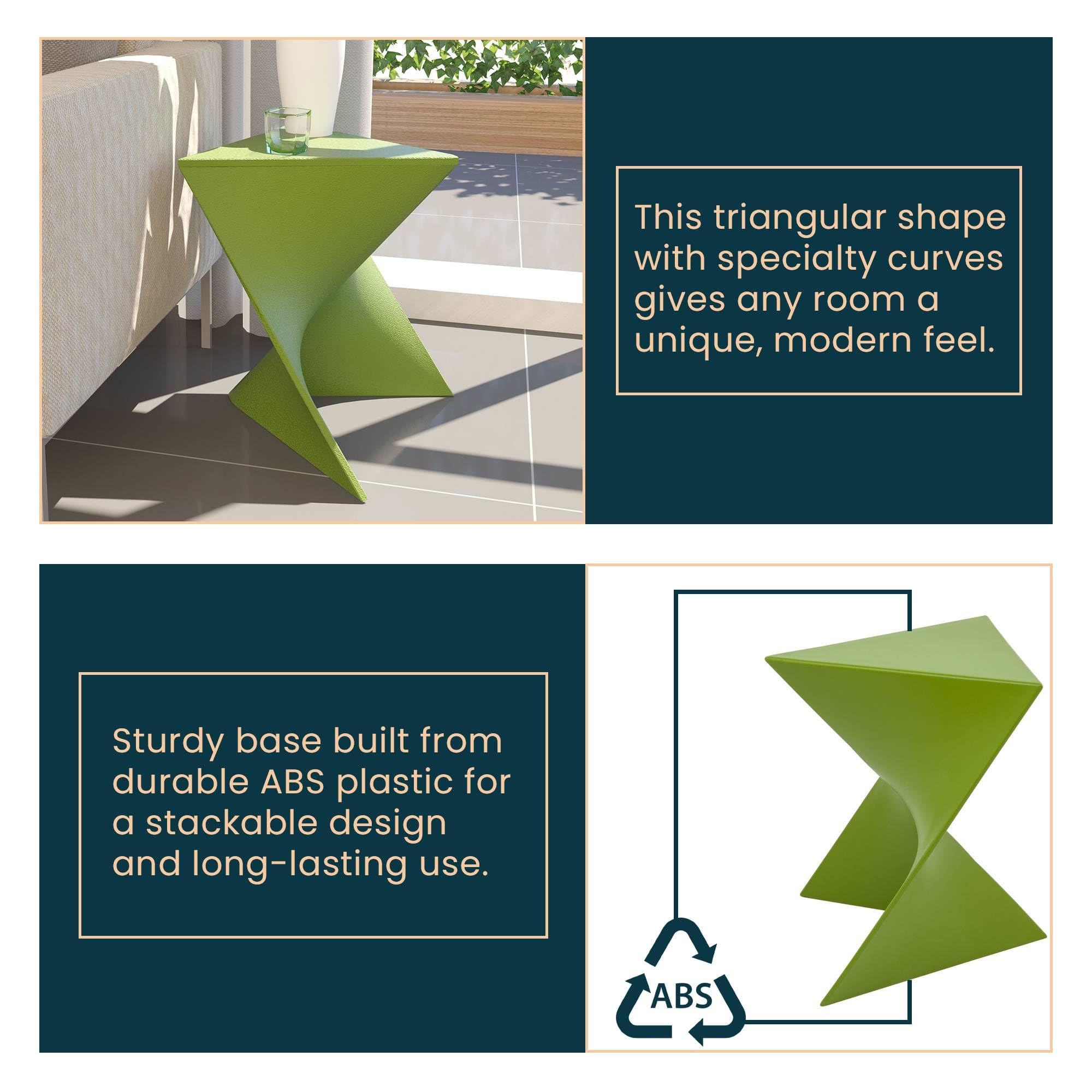Modern Vanity Side Table, Green