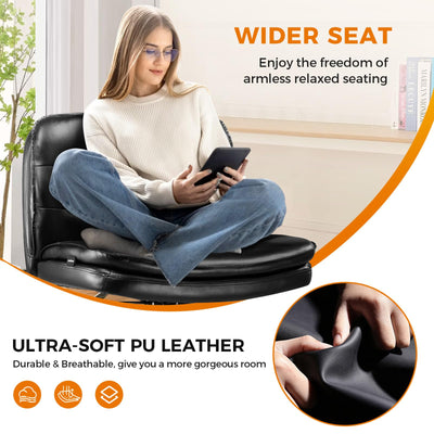 Criss Cross Chair with Wheels Armless Cross Legged Office Chair Wide Home Office Desk Chair Swivel Comfy Vanity Desk Chair Height Adjustable Mid Back Wide Seat Computer Task Chair
