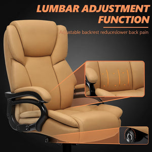 500lbs Big and Tall Office Chair for Heavy People,Heavy Duty Comfy Office Chair,High Back Executive Computer Chair with Lumbar Support, Rubber Wheel
