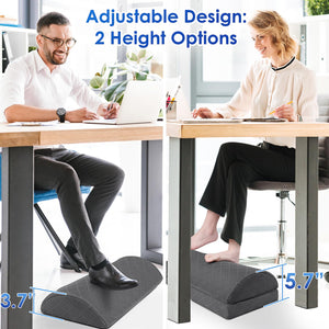 Foot Rest,Desk & Gaming Accessories,Foot Rest for Under Desk at Work,Comfortable Footrest with 2 Adjustable Heights & Removable Cover, Office Desk Accessories（Gray-20 in）
