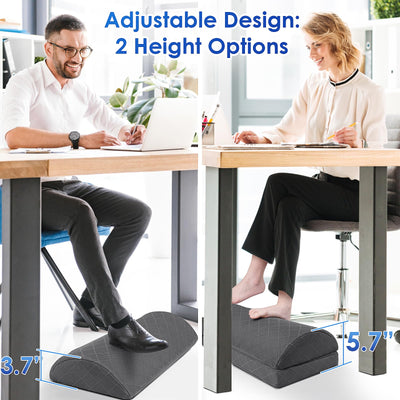 Foot Rest,Desk & Gaming Accessories,Foot Rest for Under Desk at Work,Comfortable Footrest with 2 Adjustable Heights & Removable Cover, Office Desk Accessories（Gray-20 in）