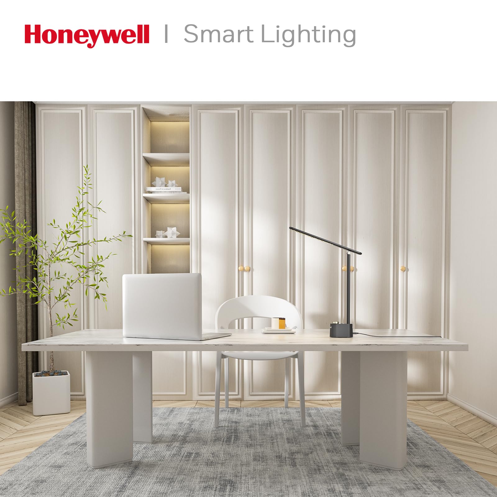 LED Desk Lamp with USB Charging Ports HWT-H01 - Stepless Dimmable Eye Caring Desk Light for Home Office Bedroom Bedside College Dorm, Foldable Table Lamp Reading Lamp Black