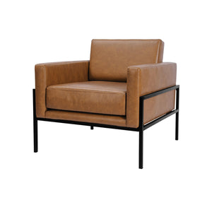 Modern Metal Frame Accent Chair| Home Décor|Accent Chairs for Living Room & Bedroom - Carmel Faux Leather