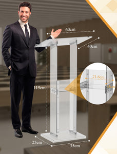Podium Stand with Storage Shelf, 45.5