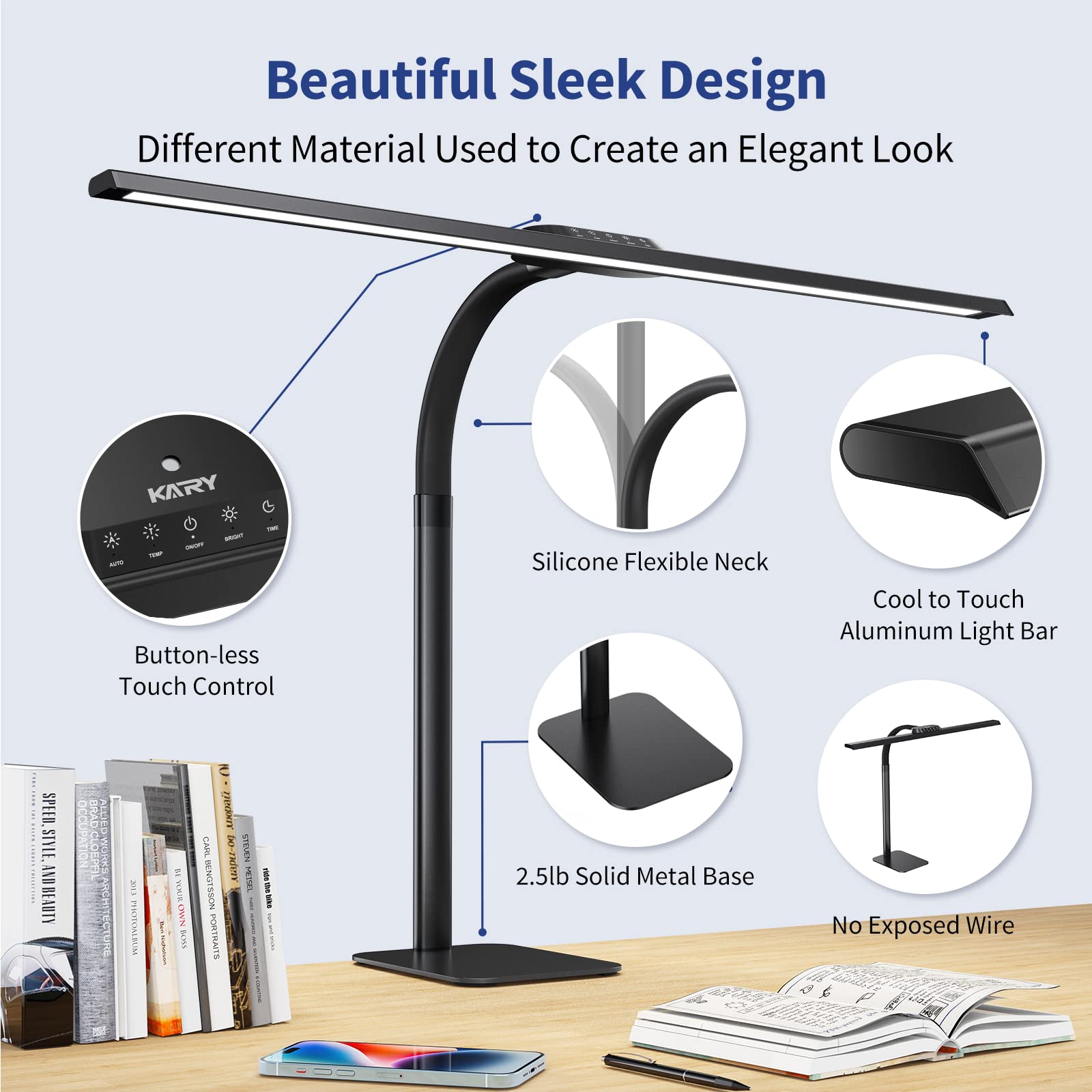 LED Desk Lamp, 24W Architect Desk Lamps with Base 31.5