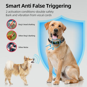Dog Bark Collar for Large Medium Small Dogs, Rechargeable Smart Bark Collar, Anti Barking Training Collar with 5 Adjustable Sensitivity Beep Vibration (Grey)