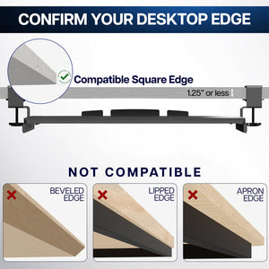 Large Clamp-on Computer Keyboard and Mouse Under Desk Slider Tray, 27 x 11 inch Pull Out Platform Drawer, Gray, MOUNT-KB05GY