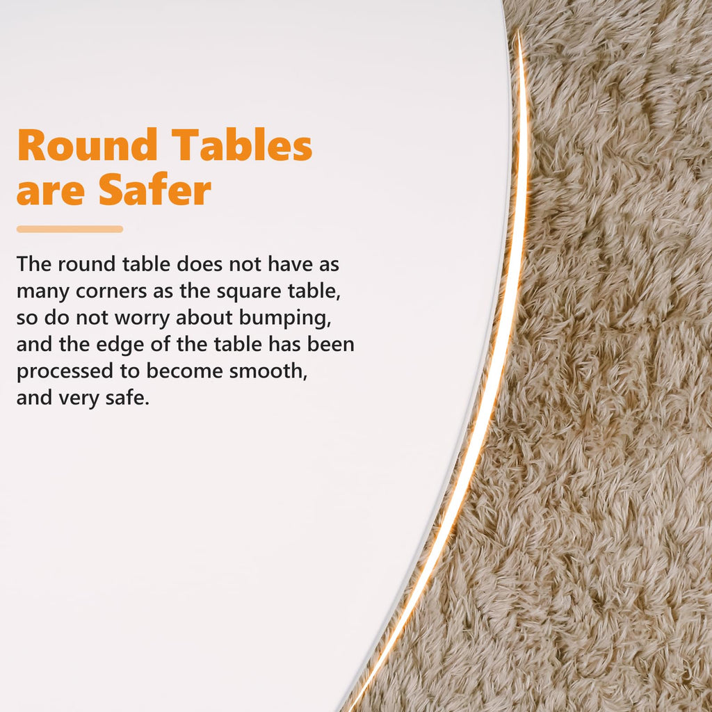 White Round Dining Table, 27.6" Tulip Table Kitchen Round Dining Table for 1-2 People with MDF Table Top and Metal Pedestal Base, Mid-Century Leisure Table for Home, Dining Room, Cafe