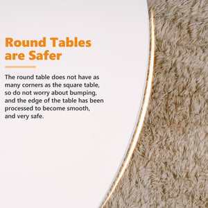 White Round Dining Table, 27.6