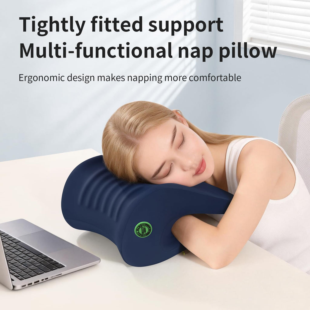Ergonomic Office Chair Headrest, Adjustable Neck Support Pillow with Removable Washable Cover, Universal Head Rest Attachment for Office Chairs, Wheelchairs, Desk Chair Napping (Navy Blue)