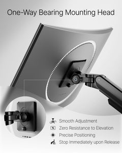 Deluxe Monitor Arm up to 40 Inch Holds 26.4 lbs Curved Screens Aluminum Fully Motion Adjustable Single Monitor Stand with Clamp/Grommet Desk Mount, Quick Release Plate,75/100mm VESA, MA1008BK