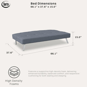 Rane Convertible Sofa Lounger Microfiber Light Grey Full