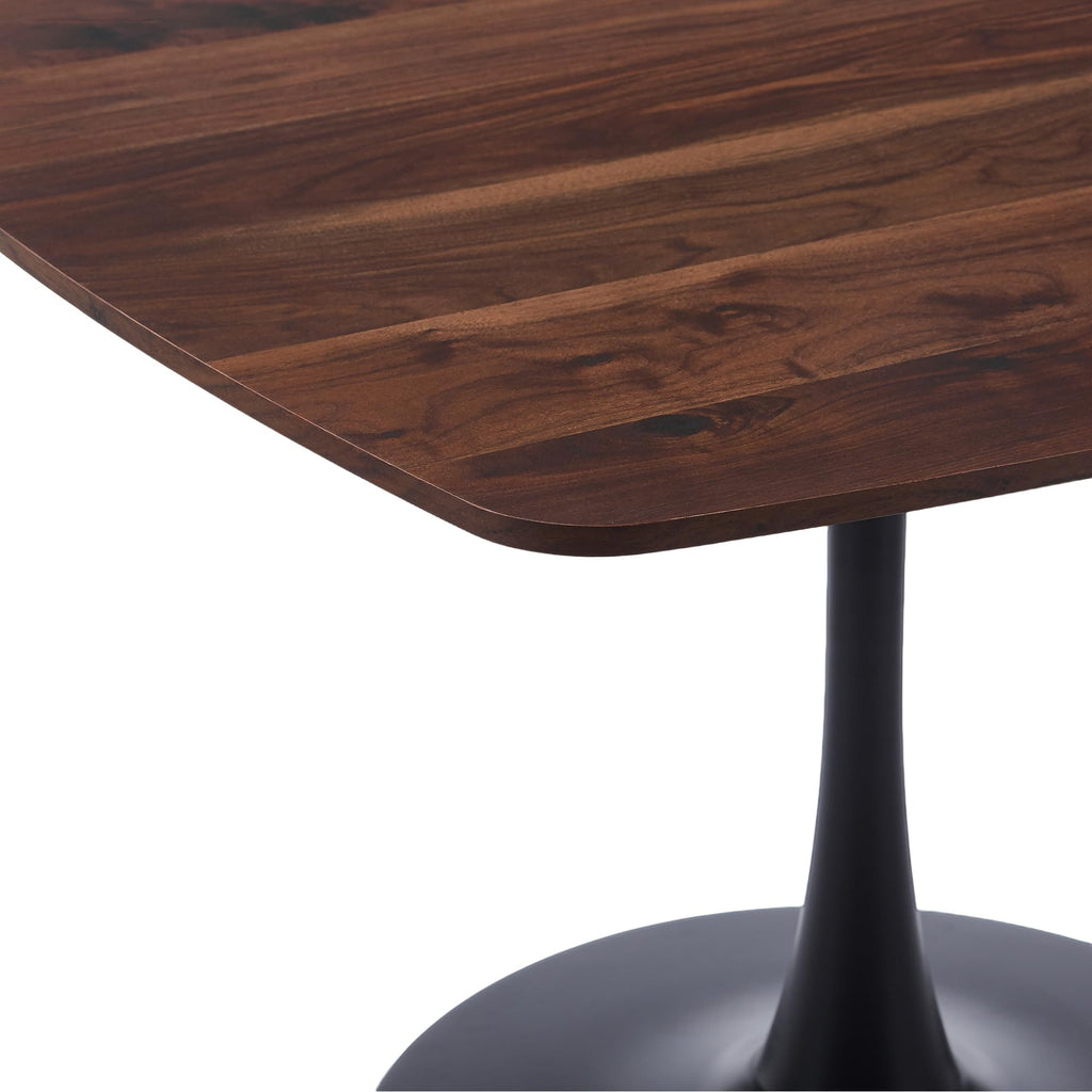 42 Inch Square Tulip Dining Table for 2-6 Person, Modern Mid-Century Kitchen Table with MDF Top & Oak Finish, Small Space Table for Apartment, Bistro, Cafe, Office and Living Room