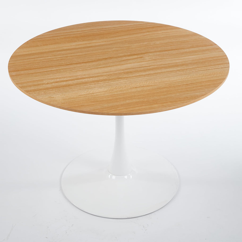 42" Round Tulip Dining Table, Mid-Century Tulip Table Kitchen Tulip Dining Table 2-4 People with MDF Table Top &Metal Base for Office Living Room