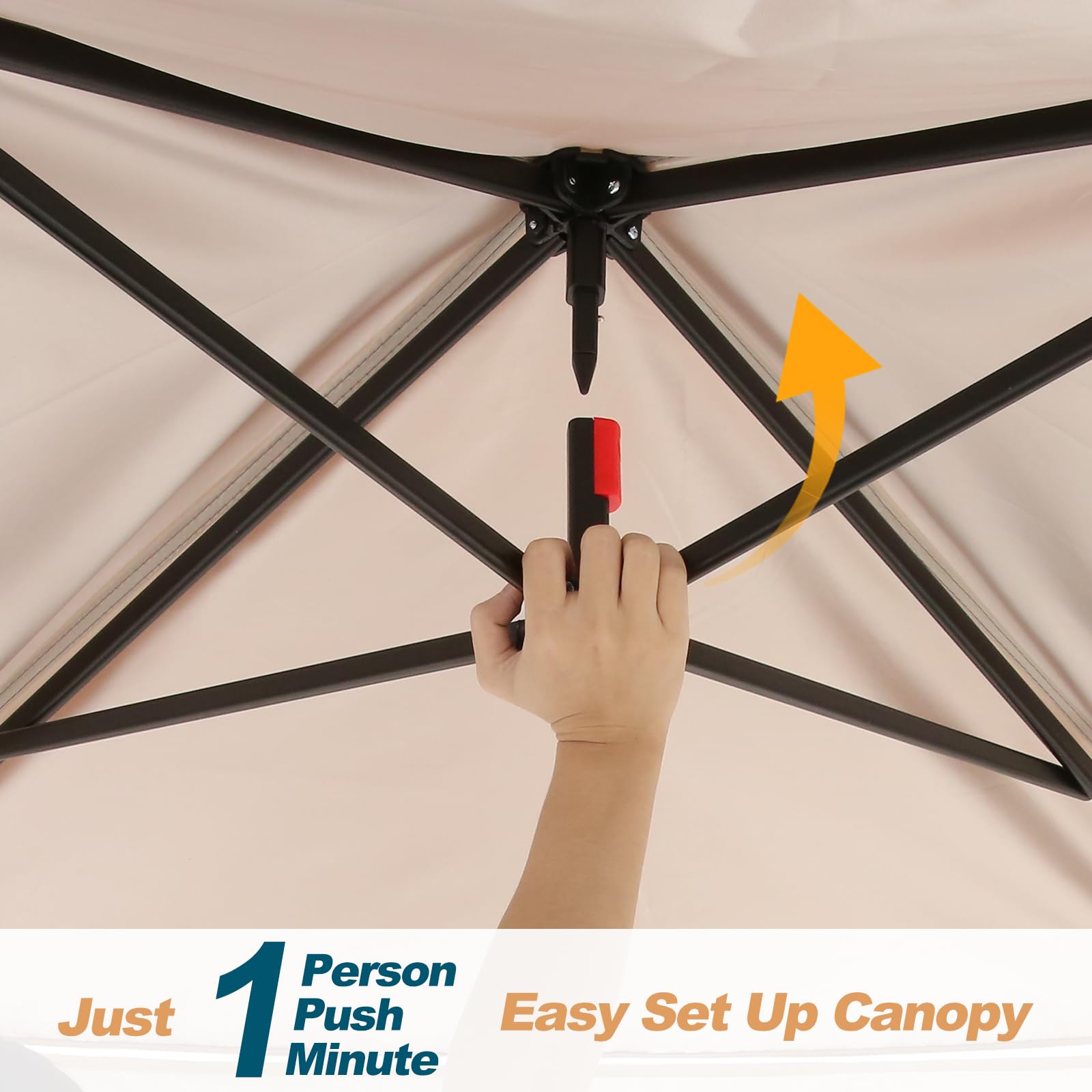 11x11 Pop Up Gazebo Canopy Tent Easy Up Outdoor Gazebo Waterproof Upgrade Portable Gazebo with Mosquito Nettings, Double Vented Roof and Carry Bag for Patio Garden Lawn(Khaki)