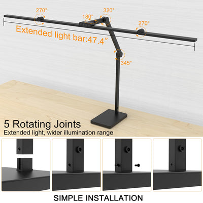 36W 3000LM Ultra Bright Architect Desk Lamp with Base, 47.4Inches Wide Tall Overhead Desk Light for Home Office, Dimmable Table Light with Remote for Desktop Working,Drafting,Reading