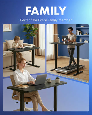 EN1 One-Piece Standing Desk, Electric Adjustable with 4 Memory Presets, 176 LBS Capacity, Stable & Quiet, Seamless Desktop for Home Office & Dual Monitors, 40