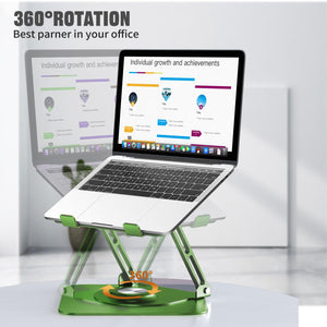 Laptop Stand for Desk, Adjustable Computer Stand with 360° Rotating Base, Ergonomic Laptop Riser for Collaborative Work, Foldable & Portable Laptop Stand, fits for All 10-16