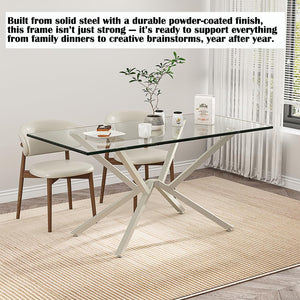 30 Inch Metal Table Base for Dining Room, Heavy Duty Table Legs for Glass, Marble, and Wood Tops, Furniture Legs for Home,Kitchen,Office (Silver)