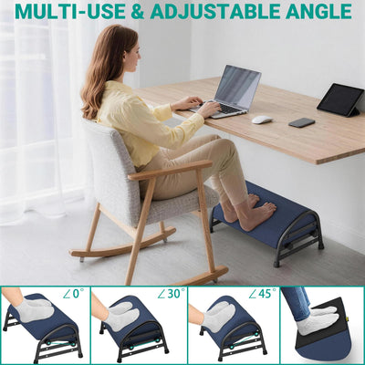 Adjustable Foot Rest for Under Desk at Work, Ergonomic Foot Stools with 7 Positions, Elevated Cushion Under Desk Footrest with Metal Frame, Leg Rest Used for Home, Car, PC Gaming Accessories