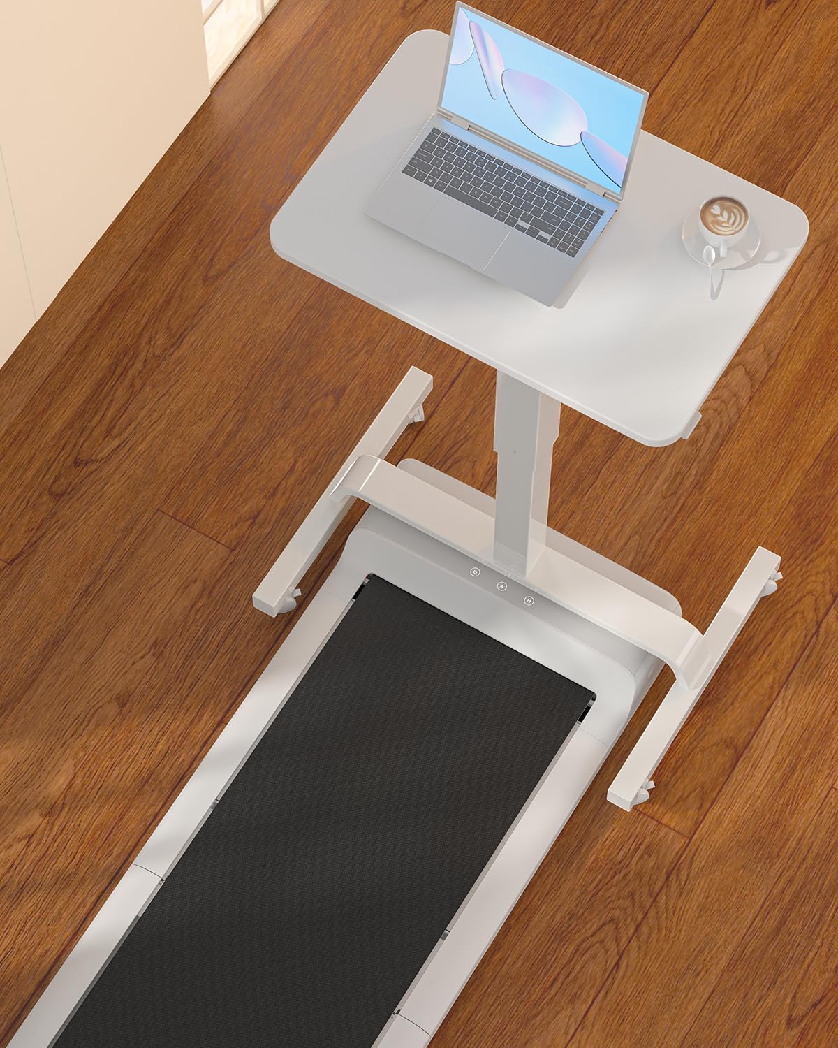 Height Adjustable Mobile Standing Desk with 360 Swivel Casters, 29"-45" Pneumatic Rolling Desk on Wheels, Perfect for Home Office, Bedroom, Living Room, White