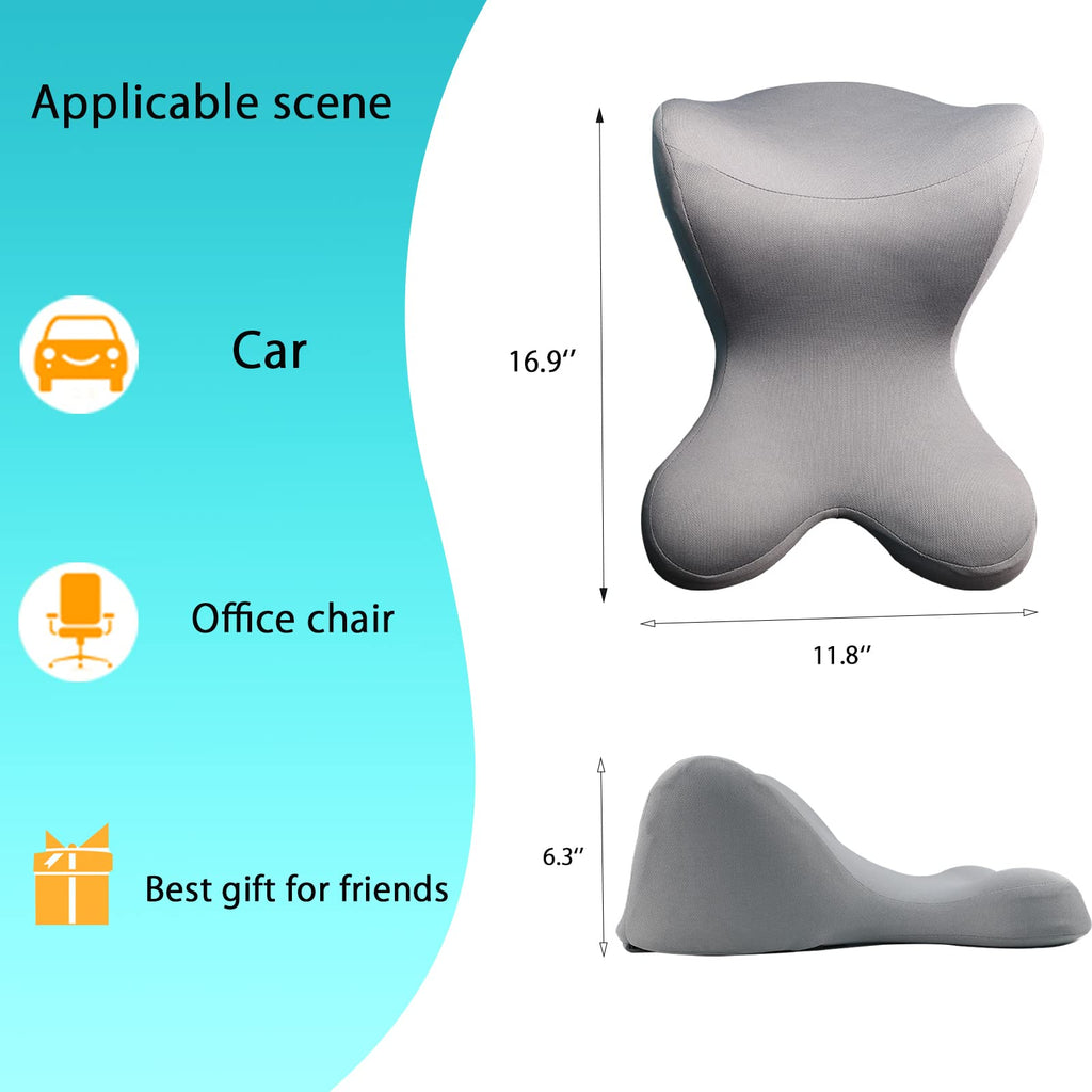 Neck Pillow for Driving Seat headrest Pillow/Gaming Chair Pillow with Adjustable Strap Removable Cover Ergonomic Design Neck Support Pillow for Car, Office Chair, Gaming Chair (Grey)