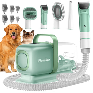 Dog Grooming Kit with Vacuum, 15000Pa Pet Hair Clipper and Shedding Brush, 50dB Low Noise, 2L Capacity, White