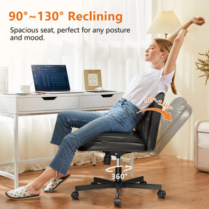 Criss Cross Chair with Wheels Armless Cross Legged Office Chair Wide Home Office Desk Chair Swivel Comfy Vanity Desk Chair Height Adjustable Mid Back Wide Seat Computer Task Chair