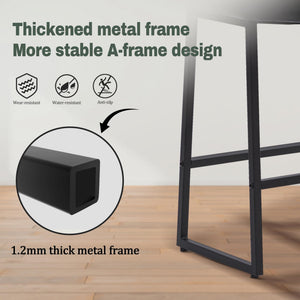 Black Modern Bar Stool for Kitchen Counter Backless Counter Height Barstool with Upholstered Faux Leather Seat and Metal Frame Industrial 24 inch Bar Chair