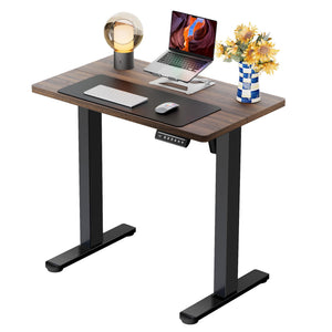 Height Adjustable Electric Standing Desk, 32 x 19 Inches Sit Stand up Desk, Memory Computer Home Office Desk, Dark Walnut