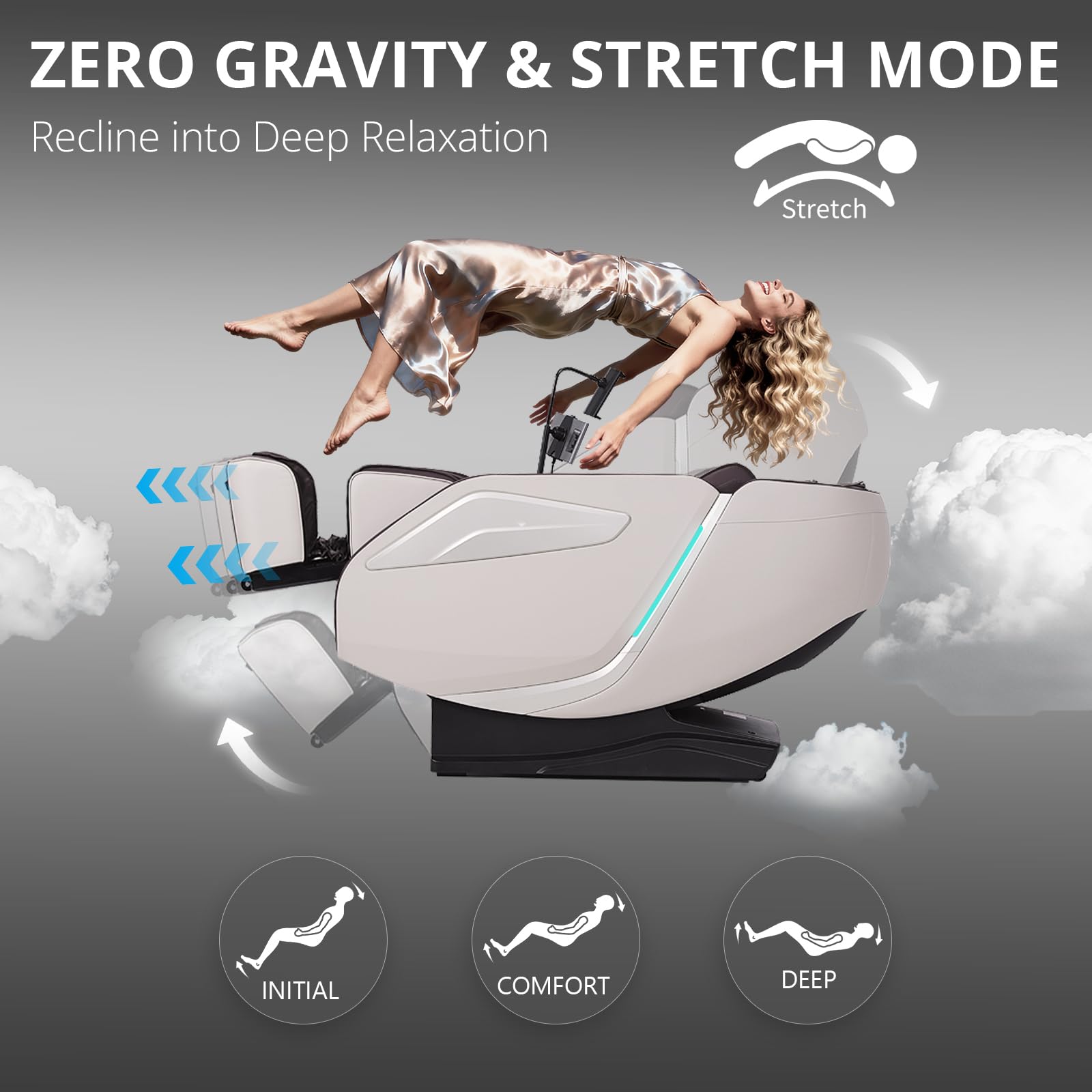 Zero Gravity Massage Chair with 55'' SL-Track & Body Scan - Shiatsu Massage Recliner with Heating & 40 Airbags - Voice Control, Foot Rollers, 15 Auto Modes & 9 Techniques (Coffee)