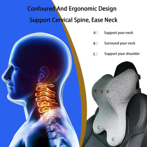 Neck Pillow for Driving Gaming Chair Headrest Pillow Office Chair Neck Pillow Ergonomic Design Double Straps Design Suitable for Different Heights