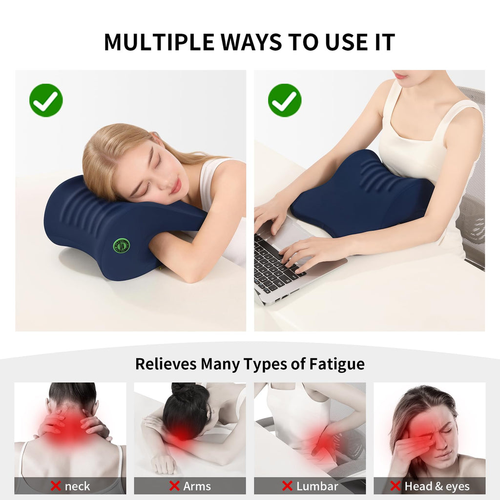 Ergonomic Office Chair Headrest, Adjustable Neck Support Pillow with Removable Washable Cover, Universal Head Rest Attachment for Office Chairs, Wheelchairs, Desk Chair Napping (Navy Blue)