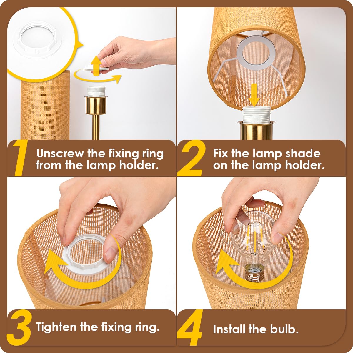 Bedside Lamp with USB Port - Touch Control Table Lamp for Bedroom Wood 3 Way Dimmable Nightstand Lamp with Round Flaxen Fabric Shade for Home Office (LED Bulb Included) (Y - NET)