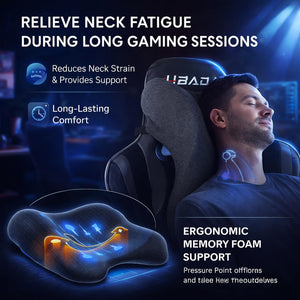 Neck Pillow for Driving Gaming Chair Headrest Pillow Office Chair Neck Pillow Ergonomic Design Double Straps Design Suitable for Different Heights