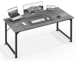 Computer Desk, 48 Inch Office Desk, Gaming Desk with Storage, Writing Desk Work Desk for Home Office, Study, Modern Simple Desk, Large Legroom, Metal Frame, Grey
