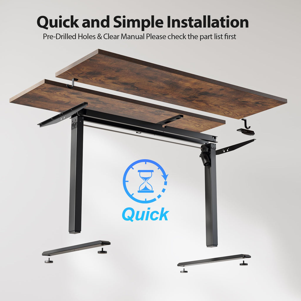 Electric Standing Desk, 55 x 28 Inches Height Adjustable Desk, Sit Stand up for Work Office Home, Ergonomic Rising Computer Table with Memory Preset, Rustic Brown