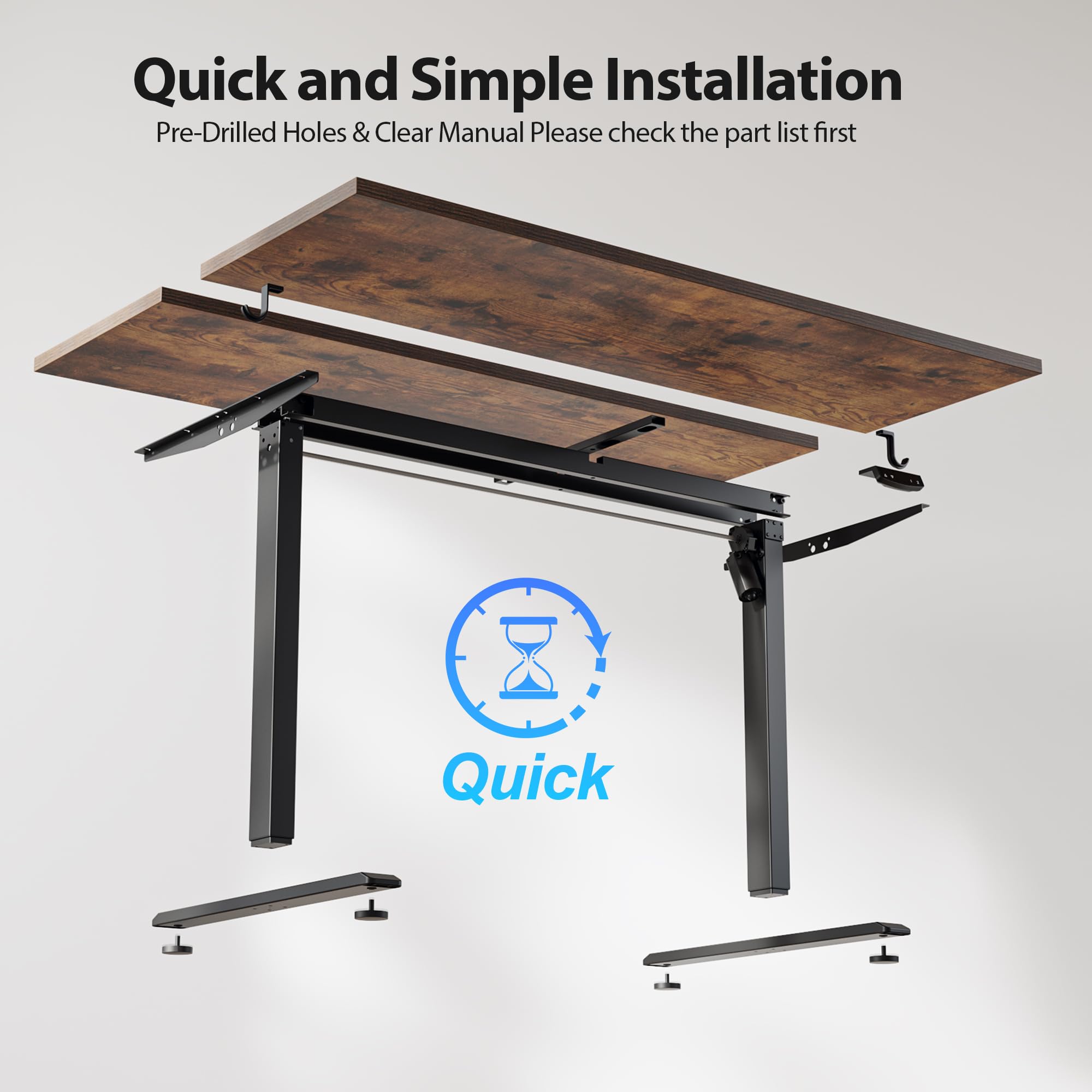 Electric Standing Desk, 55 x 28 Inches Height Adjustable Desk, Sit Stand up for Work Office Home, Ergonomic Rising Computer Table with Memory Preset, Rustic Brown