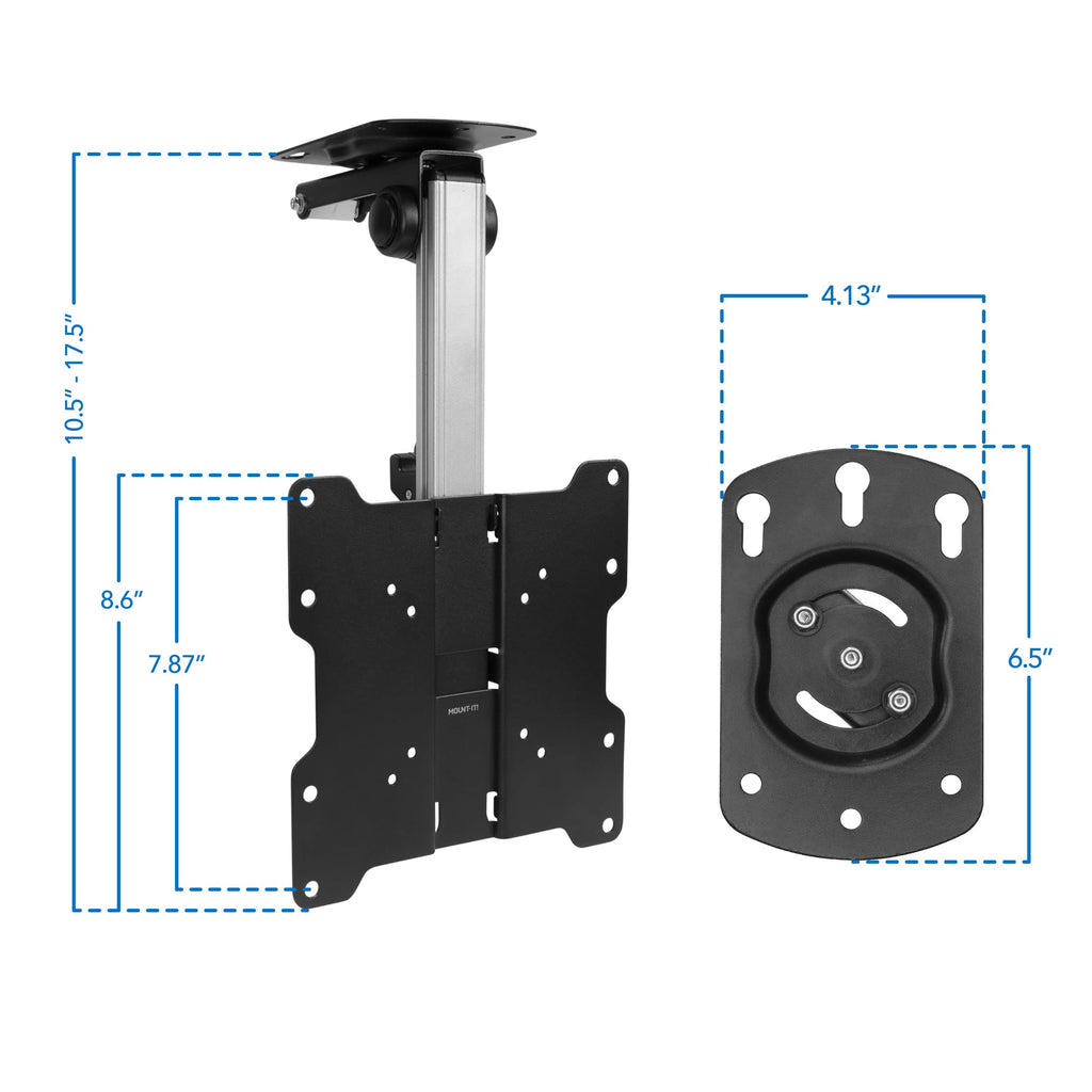 Flip Down TV & Monitor Mount, Under Cabinet & Ceiling Bracket for Kitchens, RVs & Small Spaces | Fits 13–37 Inch Screens | VESA 75x75 100x100 200x200 | Tilt & Swivel | 44 lbs Capacity