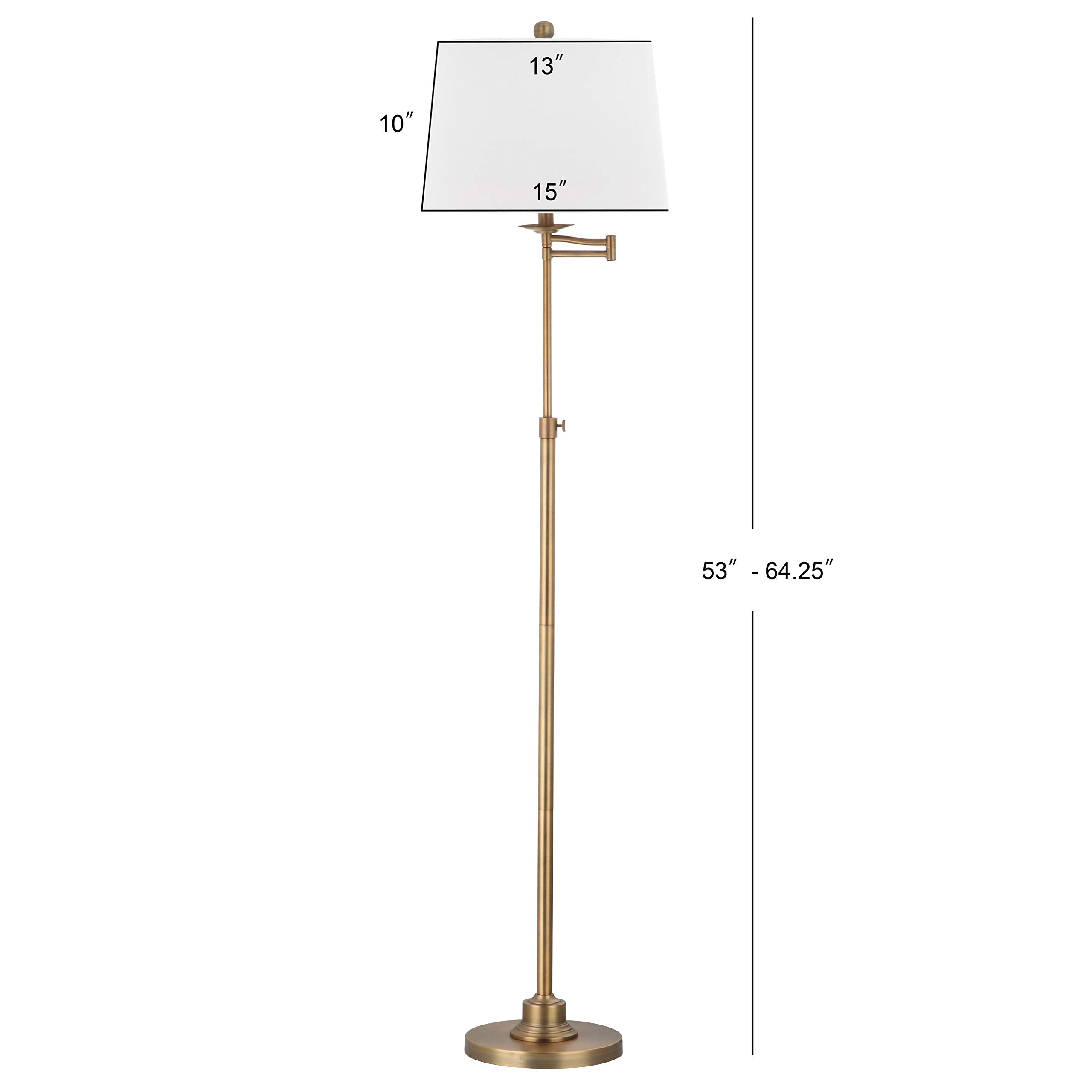Lighting Collection Nadia Traditional Farmhouse Swivel Swing Arm Gold 64-inch Adjustable Height Living Room Bedroom Home Office Standing Floor Lamp (LED Bulb Included)