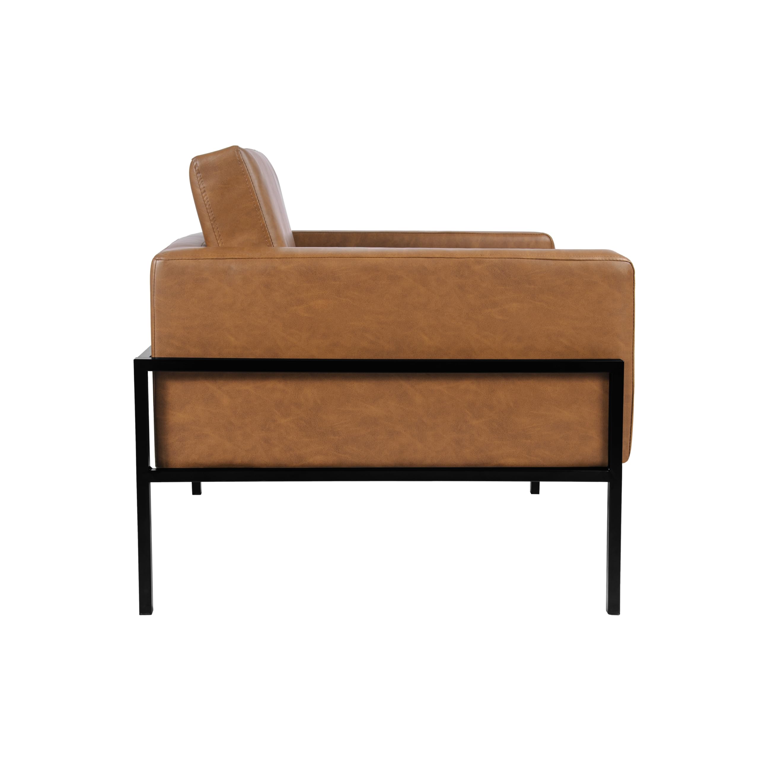 Modern Metal Frame Accent Chair| Home Décor|Accent Chairs for Living Room & Bedroom - Carmel Faux Leather