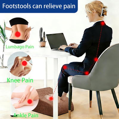 Foot Rest for Under Desk at Work, Ergonomic Under Desk Footrest with Washable Cover for Office, Home & Gaming Leg Elevation Pillow Brown